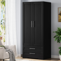 ALFORDSON Wardrobe Clothes Storage Cabinet Hanging Rod Black