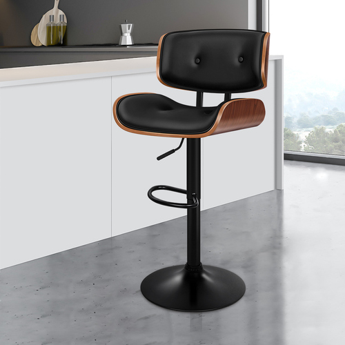 ALFORDSON 1x Bar Stool Kitchen Swivel Chair Wooden Leather Gas Lift Odette