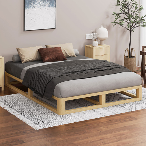 ALFORDSON Bed Frame Wooden Timber Queen Size Mattress Base Platform Oak JACOB
