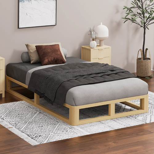 ALFORDSON Bed Frame Wooden Timber Single Size Mattress Base Platform Oak JACOB