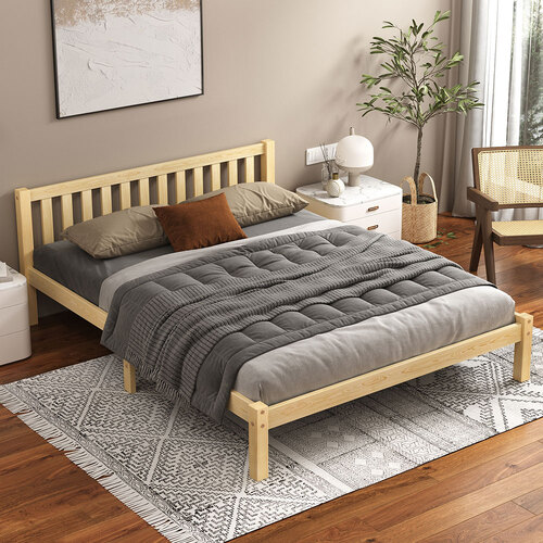 ALFORDSON Bed Frame Wooden Timber Queen Size Mattress Base Platform Fenella Oak