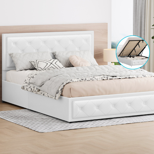 ALFORDSON Bed Frame Double Size Gas Lift Storage Mattress Base Leather DIANA