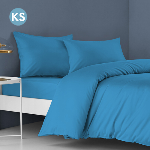 STARRY EUCALYPT Bed Sheet Set 4 Pieces 3 Pieces Beddings(Ocean Blue, King Single)