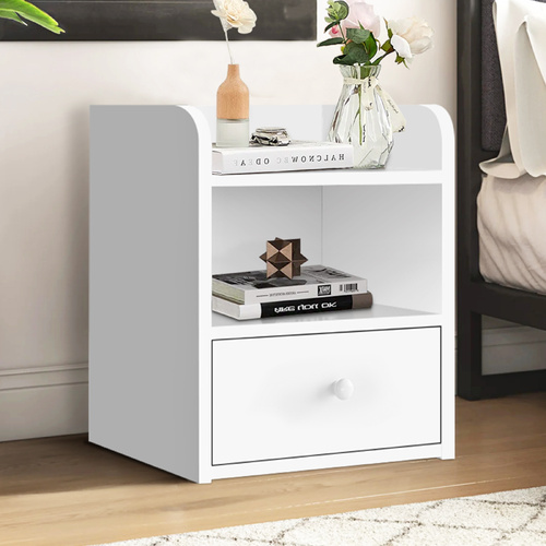 ALFORDSON Bedside Table Nightstand Storage Cabinet Side End 1 Drawer White