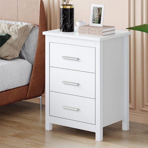 ALFORDSON Bedside Table Hamo Nightstand Storage Side End 3 Drawers White