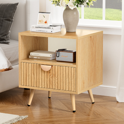 ALFORDSON Bedside Table 1 Drawer Side Storage Shelf Nightstand Wood