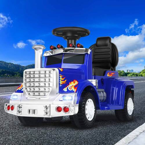 ALFORDSON Kids Ride On Car Electric Toy Truck 25W Motor w/ LED Lights Blue