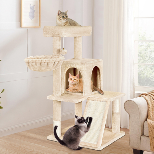 BEASTIE Cat Tree Scratching Post Scratcher Tower Condo House Furniture Wood 100CM