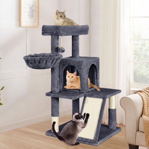 BEASTIE Cat Tree Scratching Post Scratcher Tower Condo House Furniture Wood 100CM