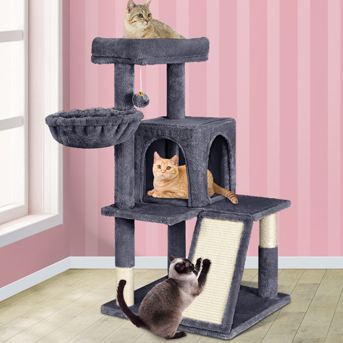 BEASTIE Cat Tree Scratching Post Scratcher Tower Condo House Furniture Wood 100CM