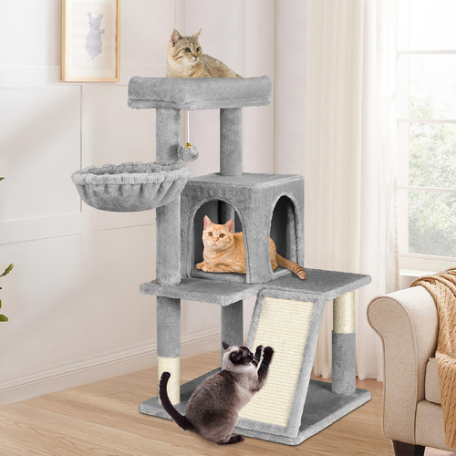 BEASTIE Cat Tree Scratching Post Scratcher Tower Condo House Furniture Wood 100