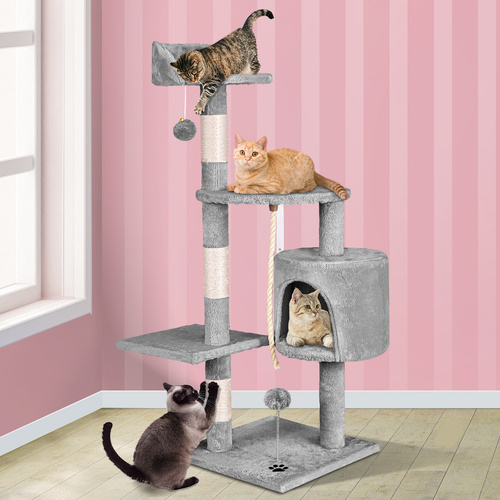 BEASTIE Cat Tree Scratching Post Scratcher Tower Condo House Furniture 112 Grey