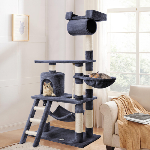 BEASTIE Cat Tree Scratching Post Scratcher Tower Condo House Furniture Wood 141