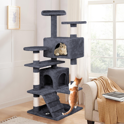 BEASTIE Cat Tree Scratching Post Scratcher Tower Condo House Furniture Wood 132