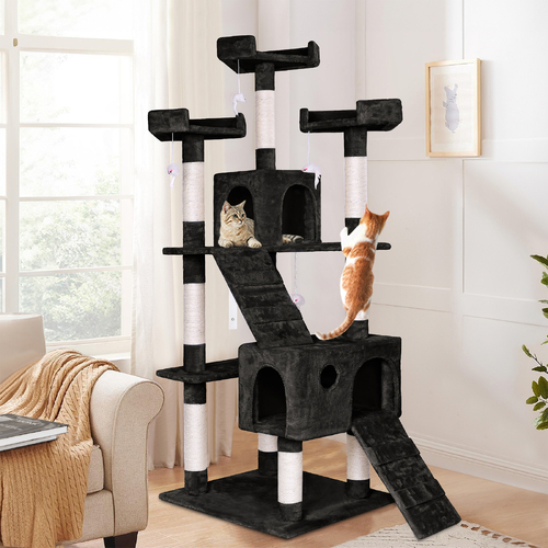 BEASTIE Cat Tree Scratcher Tower Scratching Post Condo House Furniture Wood 180CM