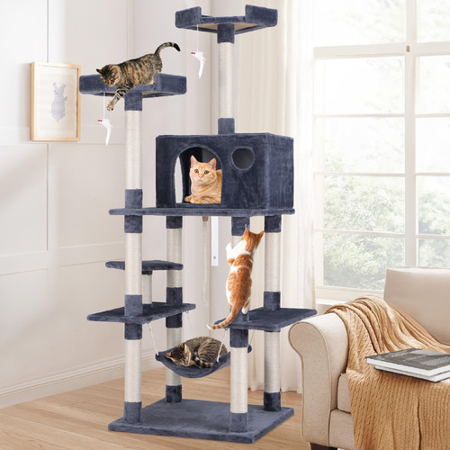 BEASTIE Cat Tree Scratching Post Scratcher Tower Condo House Furniture Wood 184