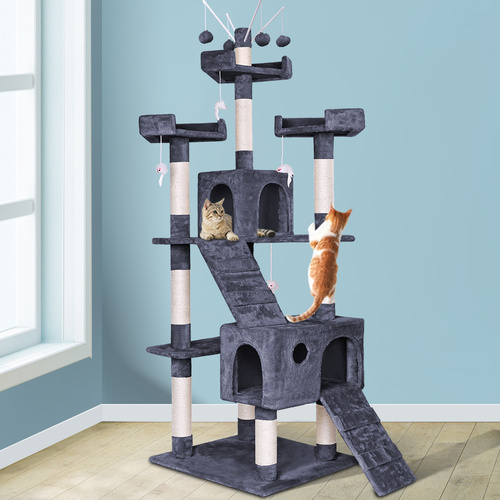BEASTIE Cat Tree Scratching Post Scratcher Tower Condo House Furniture Wood 210