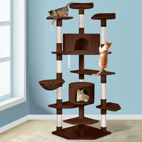 BEASTIE Cat Tree Scratching Post Scratcher Tower Condo House Furniture Wood 202