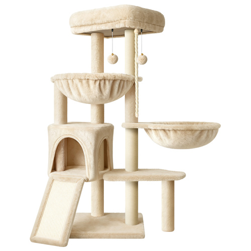 BEASTIE Cat Tree Scratching Post Scratcher Tower Condo House Furniture Beige 104