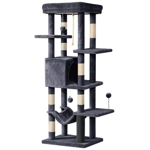 BEASTIE Cat Tree Tower Scratching Post Scratcher Condo House Furniture 153 Grey