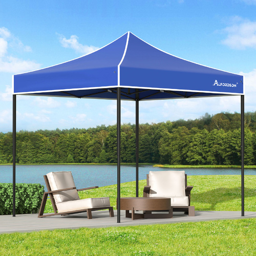 ALFORDSON Gazebo 3x3m Pop Up Marquee 600D Oxford Folding Outdoor Tent Blue