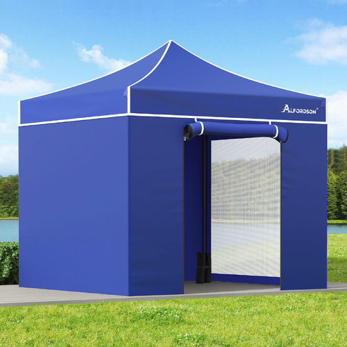 ALFORDSON Gazebo 3x3m Pop Up Marquee 600D Oxford Folding Camping Tent Blue