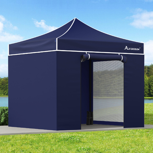 ALFORDSON Gazebo 3x3m Pop Up Marquee 600D Oxford Folding Camping Tent Navy