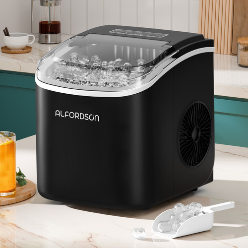 ALFORDSON Portable Ice Maker Machine Bar Countertop 12kg Ice Cube Tray Black