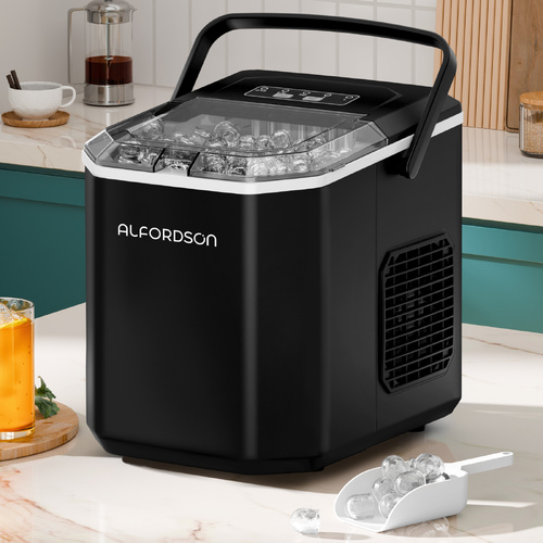 ALFORDSON Portable Ice Maker Machine Bar Countertop 12kg With Handle Black