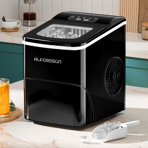 ALFORDSON Ice Maker Machine Commercial Portable 12kg Ice Cube Tray 2.2L Black