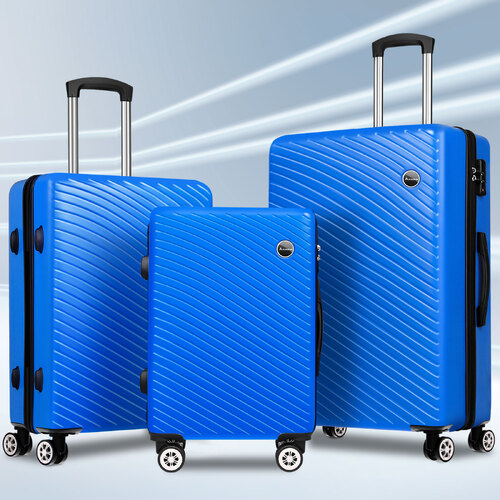 ALFORDSON Luggage 3PCS Set Suitcase Trolley TSA Carry on Hard Case Blue