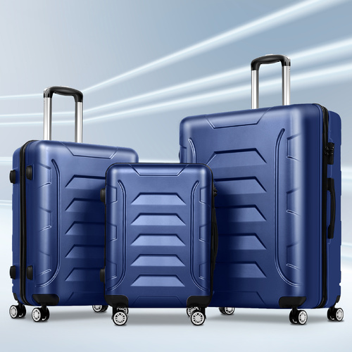 ALFORDSON Luggage 3PCS Set Suitcase Trolley TSA Carry on Hard Case Navy
