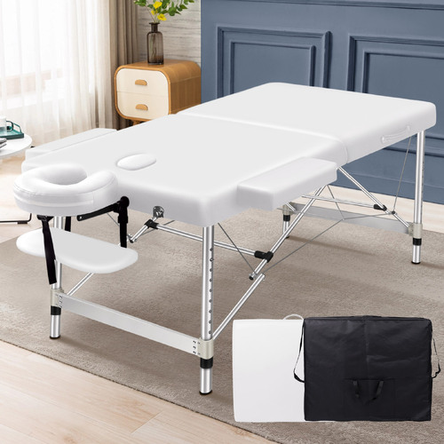 ALFORDSON Massage Table 2 Fold 55cm Foldable Portable Bed Desk Aluminium Lift Up