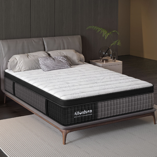 ALFORDSON Mattress 9 Zone Pocket Spring Queen Bed Euro Top Latex Foam 34cm