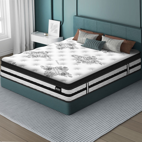 ALFORDSON Mattress Double Bed EuroTop 22CM Bonell Spring Memory Foam Medium Firm