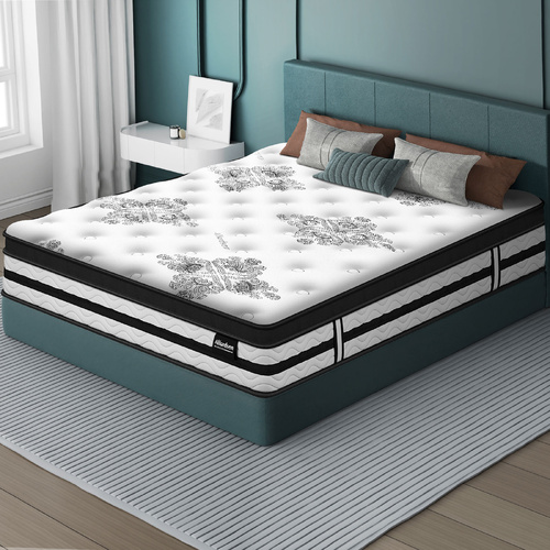ALFORDSON Mattress King Bed Euro Top 22CM Bonell Spring Medium Firm Memory Foam