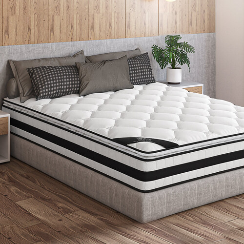 STARRY EUCALYPT Mattress Pillow Top Foam Bed Single Size Bonnell Spring 22cm