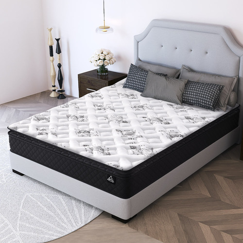 STARRY EUCALYPT Mattress Pillow Top Foam Bed Queen Size Bonnell Spring 24cm