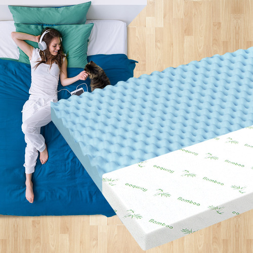 STARRY EUCALYPT Memory Foam Mattress Topper Airflow Zone Cool Gel Bamboo Cover 5cm Double