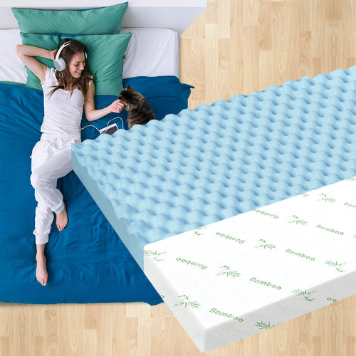 S.E. Memory Foam Topper Airflow Zone Bed Mattress Cool Gel Bamboo 8cm Single