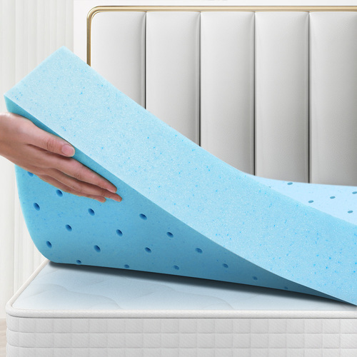 S.E. Memory Foam Topper Cool Gel Ventilated Mattress Bed Bamboo Cover 8cm KS