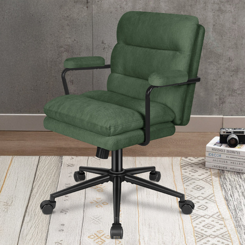 ALFORDSON Office Chair Ergonomic Executive Computer Work Seat Chenille Green