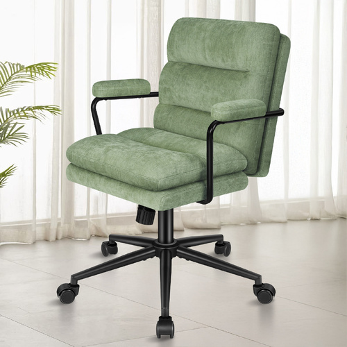 ALFORDSON Office Chair Ergonomic Chenille Executive Computer Seat Light Green
