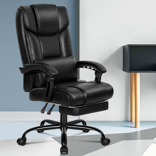 ALFORDSON Office Chair Executive Computer Gaming PU Leather Seat Recliner Black