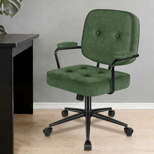 ALFORDSON Office Chair Ergonomic Executive Computer Work Seat Chenille Green