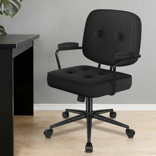 ALFORDSON Office Chair Ergonomic Executive Computer Work Seat Fabric Black