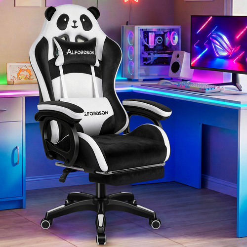 ALFORDSON Gaming Office Chair Racing Massage Computer Seat Footrest Velvet