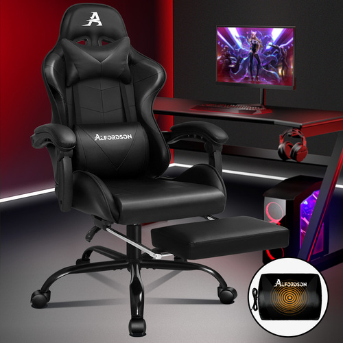 AU Gaming Office Chair Racing Executive Footrest Computer Seat PU Leather 360° 