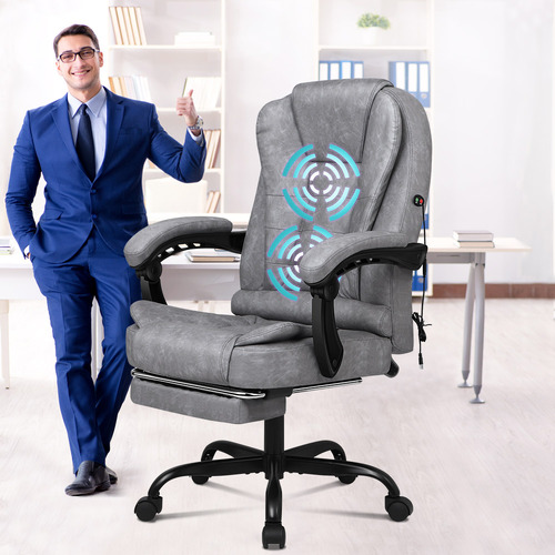 Heated massage office sales chair with footrest