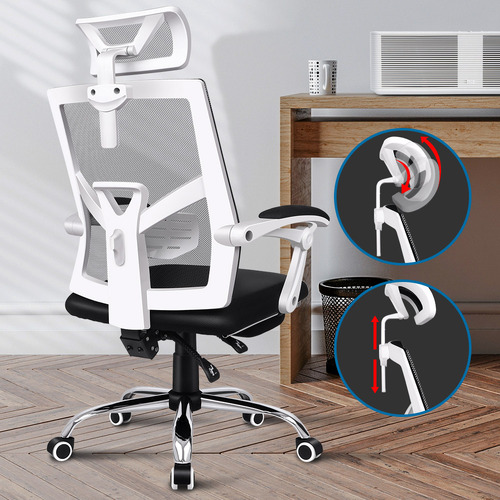 ALFORDSON Mesh Office Chair Gaming Executive Fabric Seat Footrest Recline - Brad